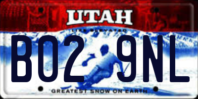 UT license plate B029NL