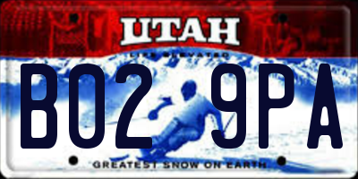 UT license plate B029PA
