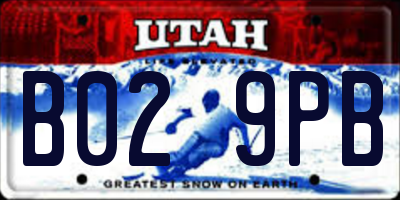 UT license plate B029PB