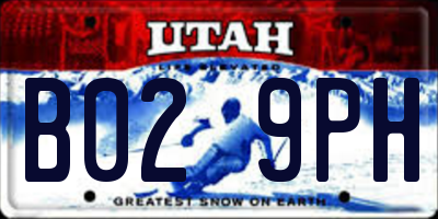 UT license plate B029PH