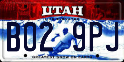 UT license plate B029PJ
