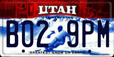 UT license plate B029PM