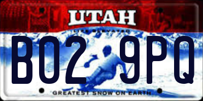 UT license plate B029PQ