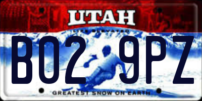 UT license plate B029PZ