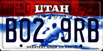 UT license plate B029RB