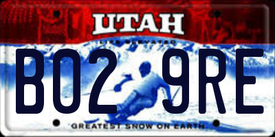 UT license plate B029RE