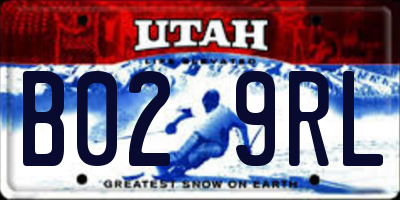 UT license plate B029RL