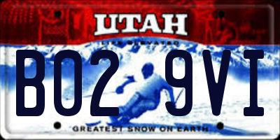 UT license plate B029VI