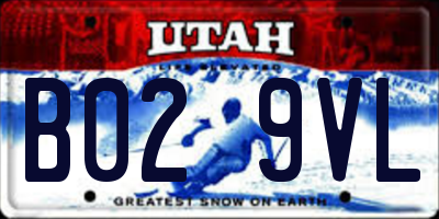 UT license plate B029VL