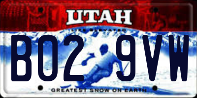UT license plate B029VW