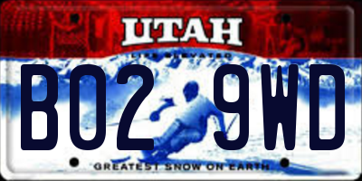 UT license plate B029WD