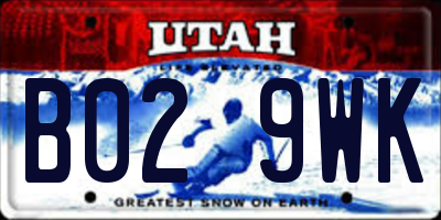 UT license plate B029WK