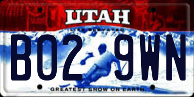 UT license plate B029WN