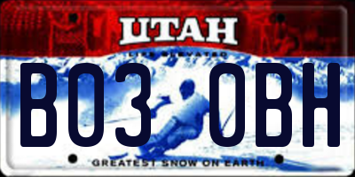UT license plate B030BH