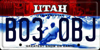 UT license plate B030BJ