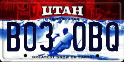 UT license plate B030BQ