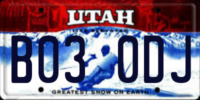 UT license plate B030DJ