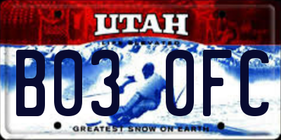 UT license plate B030FC