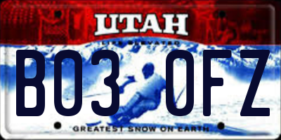 UT license plate B030FZ