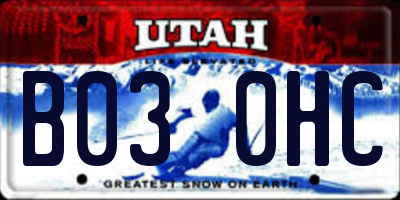 UT license plate B030HC