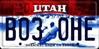 UT license plate B030HE