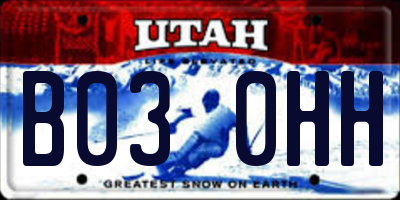 UT license plate B030HH