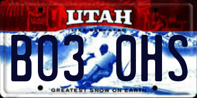 UT license plate B030HS