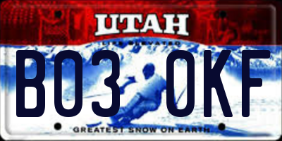 UT license plate B030KF