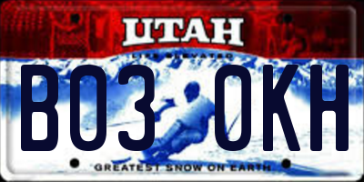 UT license plate B030KH