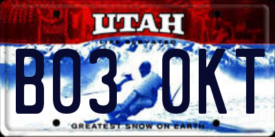 UT license plate B030KT