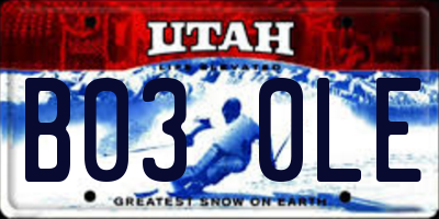 UT license plate B030LE