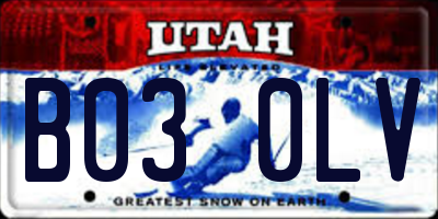 UT license plate B030LV