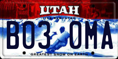 UT license plate B030MA