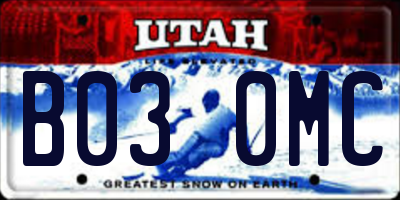 UT license plate B030MC