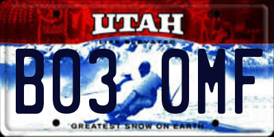 UT license plate B030MF