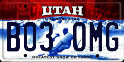 UT license plate B030MG