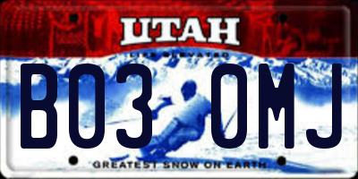 UT license plate B030MJ