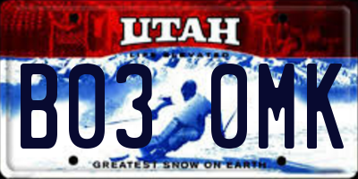 UT license plate B030MK