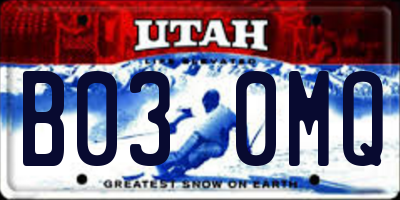 UT license plate B030MQ