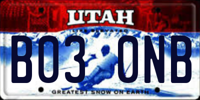 UT license plate B030NB