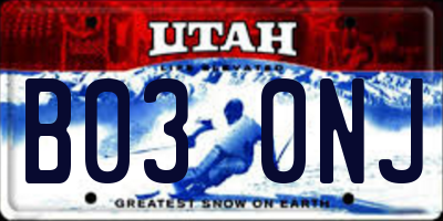 UT license plate B030NJ