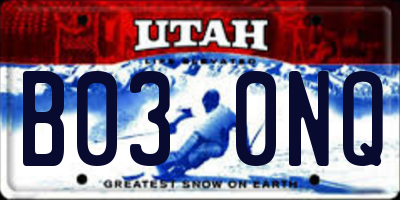 UT license plate B030NQ