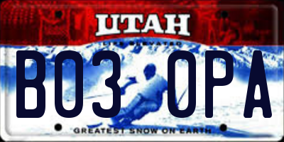 UT license plate B030PA