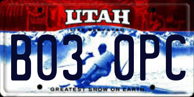 UT license plate B030PC