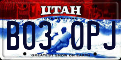UT license plate B030PJ