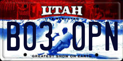 UT license plate B030PN