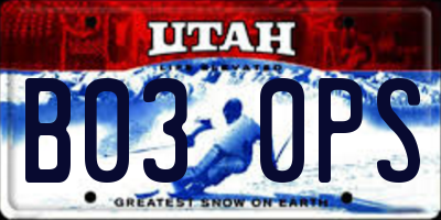 UT license plate B030PS