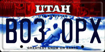 UT license plate B030PX