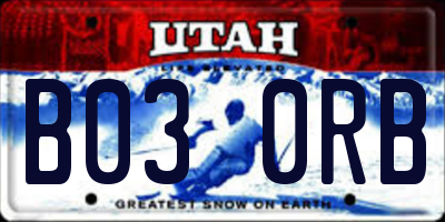 UT license plate B030RB