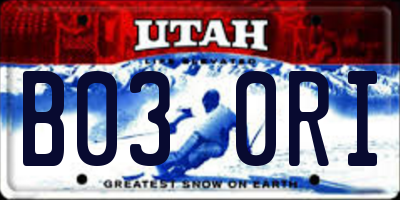 UT license plate B030RI